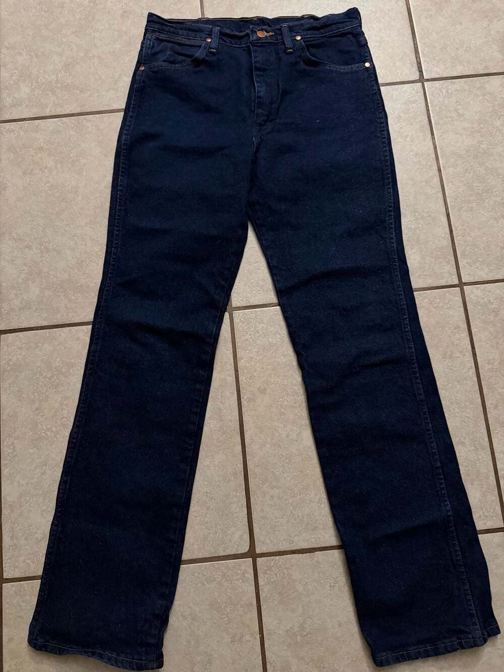 Wrangler 937STR Dark Wash Stretch Denim Jeans 34x34
